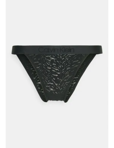 Calvin Klein | HIGH LEG TANGA IN PIZZO NERO | QF7347E UB1