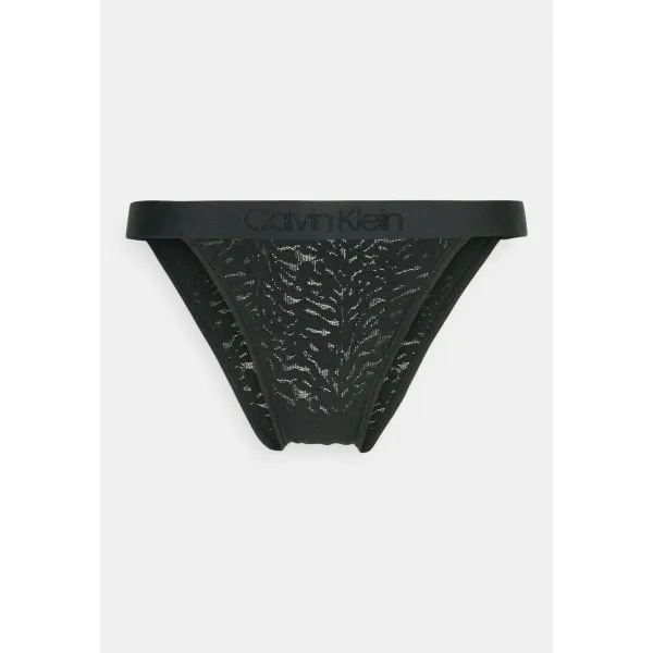 Calvin Klein | HIGH LEG TANGA IN PIZZO NERO | QF7347E UB1