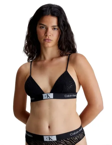 Calvin Klein | BRALETTE TRIANGOLO IN PIZZO NERO | QF7377E