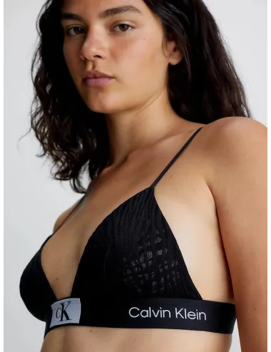 Calvin Klein | BRALETTE TRIANGOLO IN PIZZO NERO | QF7377E