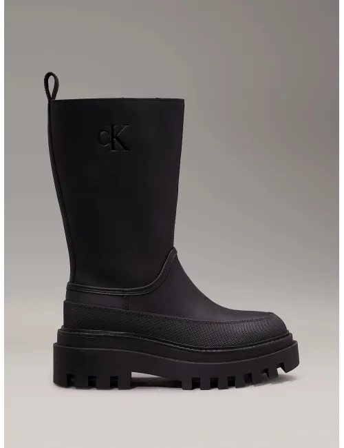 Calvin Klein | Stivali da pioggia platform in pelle | YW0YW01559