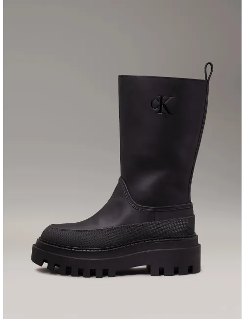 Calvin Klein | Stivali da pioggia platform in pelle | YW0YW01559