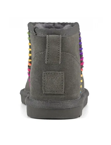 Colors of California|Stivaletto in suede con cuciture in lana|HC.YK226