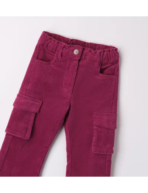 Sarabanda | Pantaloni bambina in velluto con tasconi | 0A258