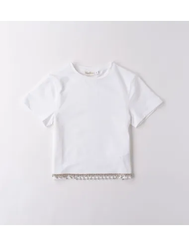 Sarabanda | T-Shirt da ragazza con orlo gioiello | 0B519