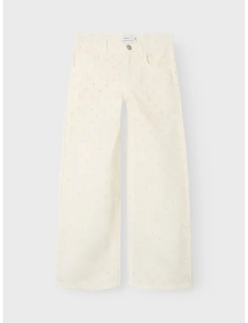 Name it | Jeans wide leg traforato da ragazza | 13237111