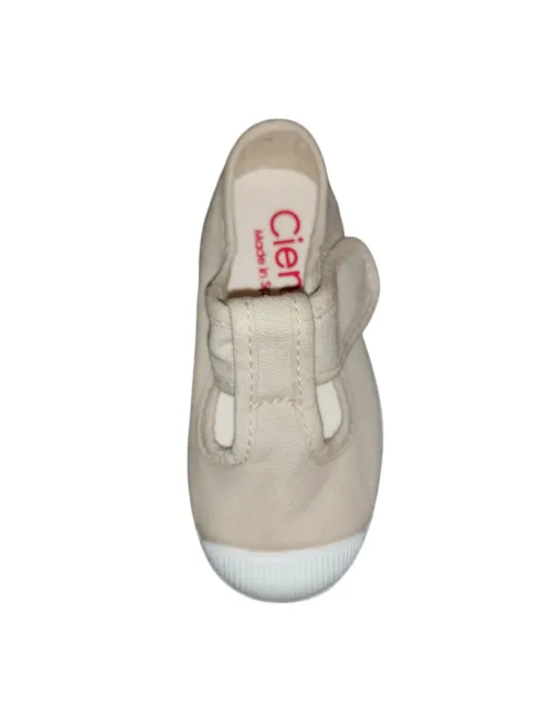 Cienta | Sandalo in tela di cotone  con chiusura in velcro | 77997