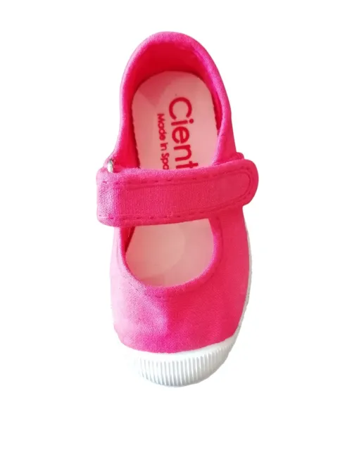 Cienta | Ballerina in tela di cotone con cinturino in velcro | 76997